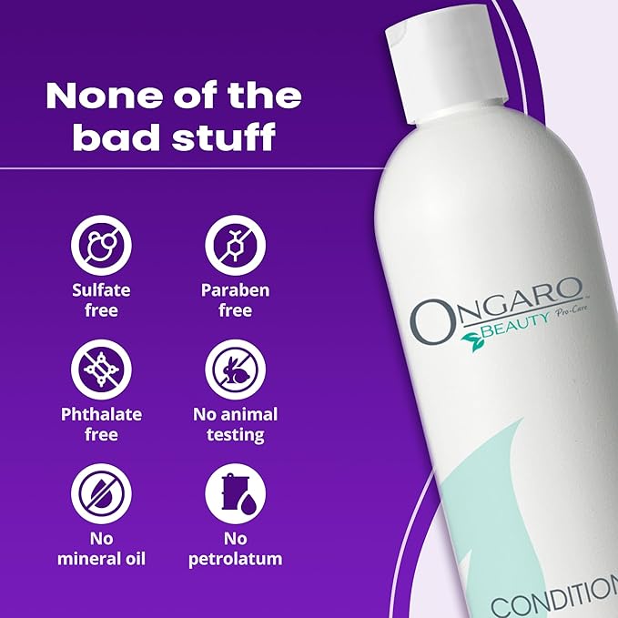 Ongaro Beauty Organic Hair Conditioner for Men & Women - Moisturizing Hydrating Conditioner with Aloe Vera, Vitamin E & Apple Stem Cells, Restores Damaged Hair & Promotes Healthy Hair Growth - 12fl oz
