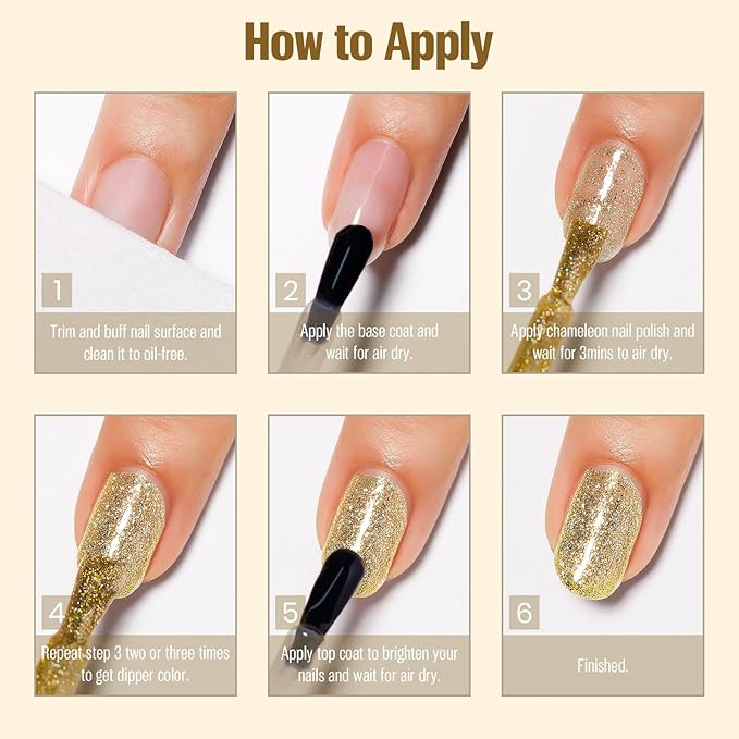 Glitter Gold Nail Polish 15ml, Christmas Quick Drying Nail Polish Regular Shimmer Long-Lasting Air Dry Oil-Base Nails Polish Non Gel DIY Salon At Home