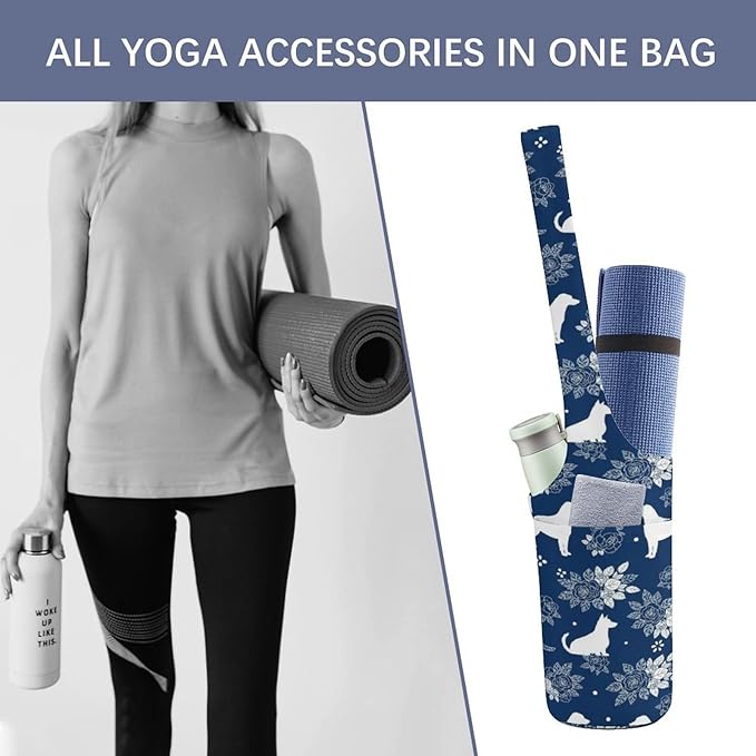 Stylish Yoga Mat Bag for Women Exercise Mat Holder with Shoulder Strap Yoga Mats Totes Sports Storage Bag