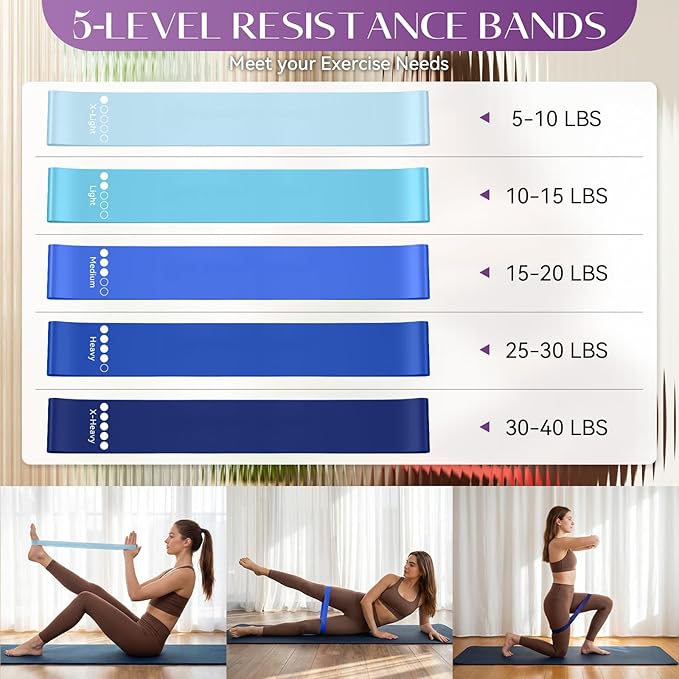 Pilates Ring Set for Women, Pilates Ring and Ball Set with 5-Level Resistance Bands for Core Strength, Stretching, Toning & Full Body Home Workout Pilates Equipment