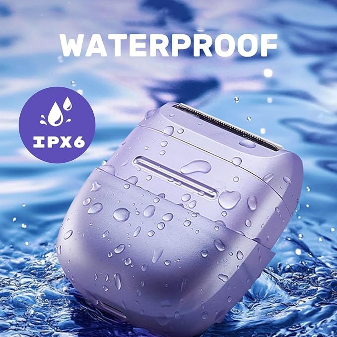Electric Razors for Women, Waterproof Wet Dry Mini Electric Shaver for Women - Cordless Ladies Electric Shaver for Hair Removal, Legs, Face, Body, Bikini,Sensitive Skin, Teens, Ladies (Lilac)