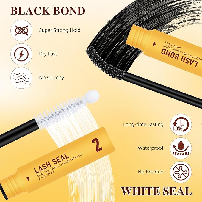 QUEWEL Fairy-Lash Clusters Kit, 140pcs Manga-Eyelash Clusters Kit Mix10-18mm Cluster Eyelash Extensions Kit With Lash Bond and Seal, Lash Tweezers and Remover for DIY Natural Lashes(FD-XYT 4 Set)
