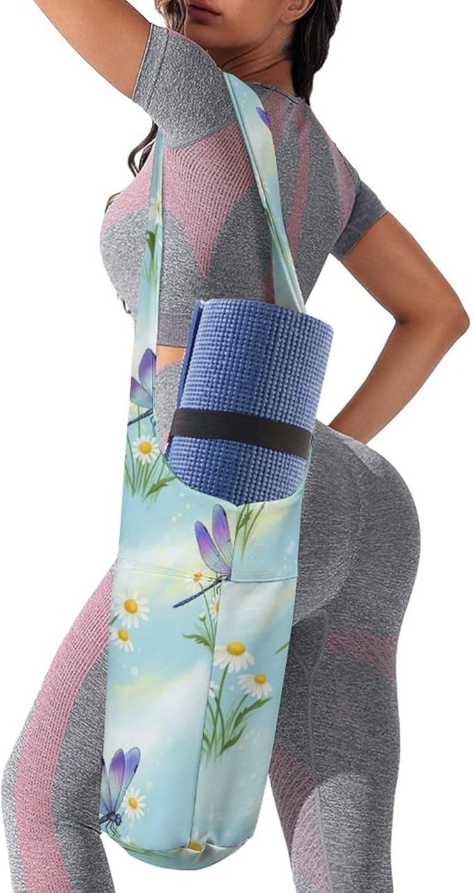 Portable Single Shoulder Yoga Mat Bag Carrier with Pocket Spacious Storage for Yoga Gym Fitness