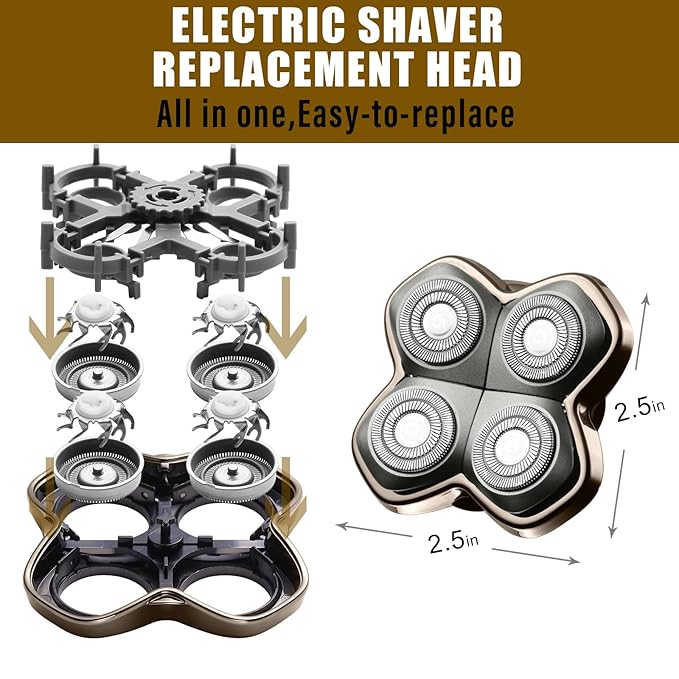 Shaver PRO 4 Head Replacement Blade Compatible with Skull Pitbull,Butterfly kiss pro & Palm Shavers,Electric Shaver & Head Shaver Blade for Bald Head Shavers for Men/Women (1 Pcs)