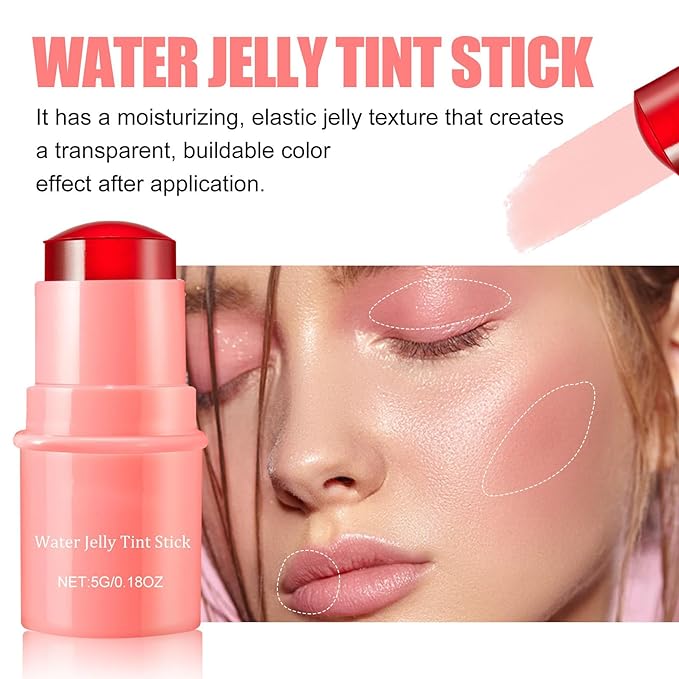 Milk Water Jelly Tint, Sheer Lip & Cheek Stick. (Red)