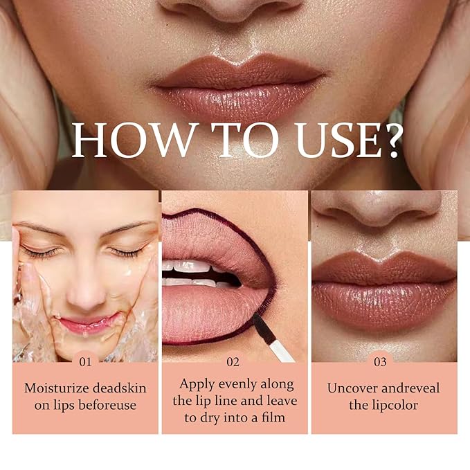 Peel Off Lip Liner Stain – Velvet Lip Glkoss Long-Lasting, Moisturizing & Non-Sticky Matte Lip Lacquer, Pigmented, Smudge-Proof Liquid Lipgloss (red)