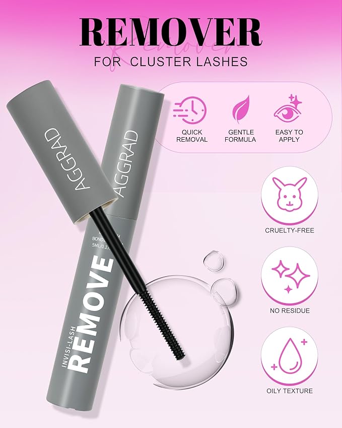 Flora Lash Clusters Kit Wispy Fluffy 8-18mm Hybrid Volume Eyelashes Cluster Extension Kit D Curl Individual DIY False Lash Extension Kit with Lash Bond and Seal, Thin Invisible Black Lash Band