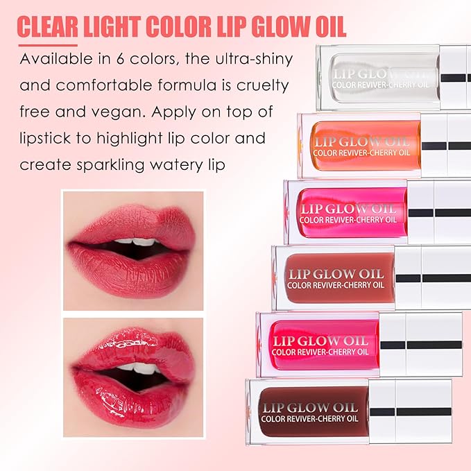 2PCS Lip Oil Set, Hydrating Lip