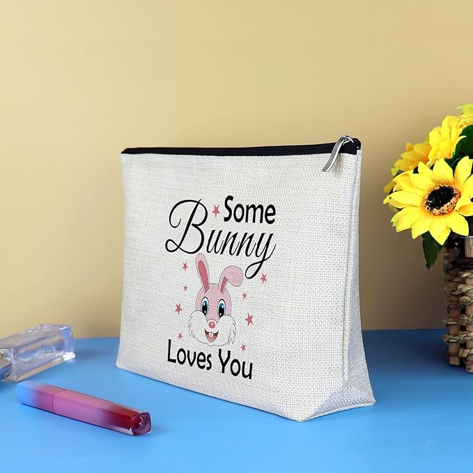 Bunny Lover Gifts Makeup Bag Rabbit Gift for Women Rabbit Lover Gift for Girls Bunny Themed Gift Idea Cosmetic Bag Bunny Girls Gifts Birthday Christmas Easter Gift for Friends Daughter Sister