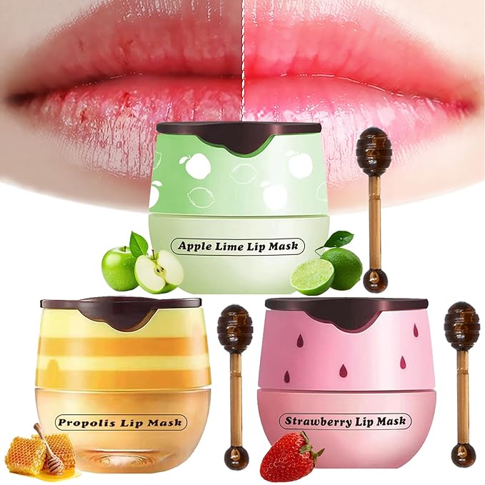 3PCS Lip Balm Honey Pot, Honey Sleeping