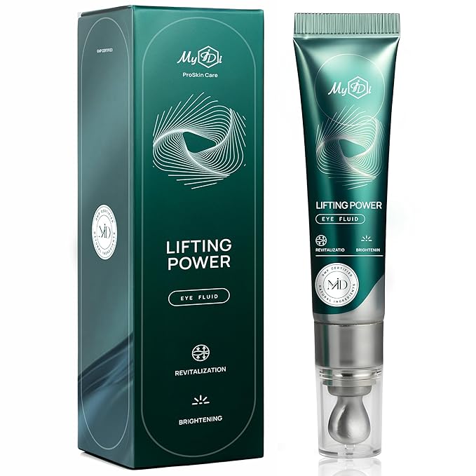 Lifting Power Eye Fluid - Rejuvenating Anti Aging Serum - Hydrating Eye Wrinkle Cream for Women with 5 Peptides & Vitamins - Ceramide, Hyaluronic Acid, Vitamin C, Palmitoyl Tripeptide-1-15ml