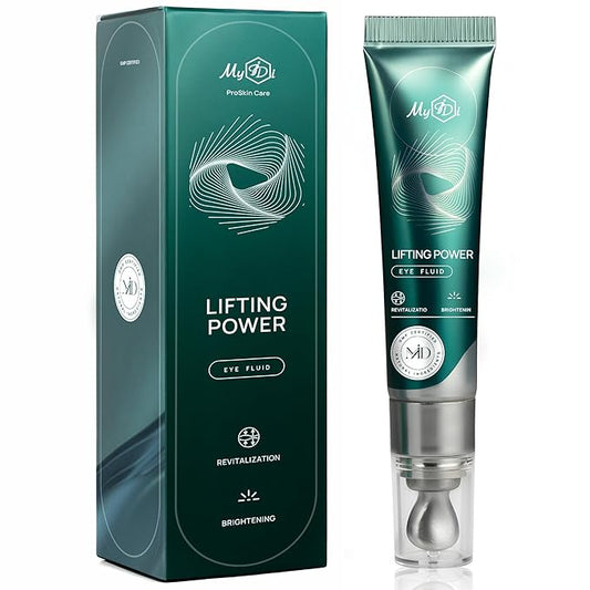 Lifting Power Eye Fluid - Rejuvenating Anti Aging Serum - Hydrating Eye Wrinkle Cream for Women with 5 Peptides & Vitamins - Ceramide, Hyaluronic Acid, Vitamin C, Palmitoyl Tripeptide-1-15ml