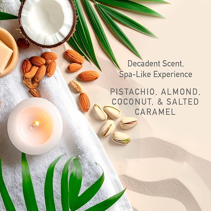 NATURE WELL Cheeky Firming & Cleansing Body Wash, Infused With Caffeine, Brazil Nut Oil, & Guarana Extract, Scented With Pistachio, Almond, Coconut, & Salted Caramel, 13 Fl Oz