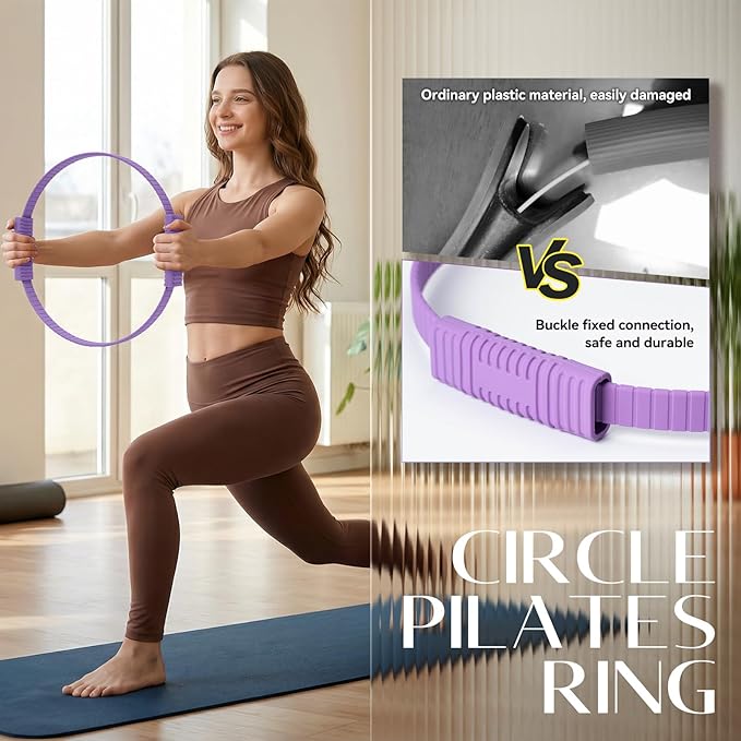 Pilates Ring Set for Women, Pilates Ring and Ball Set with 5-Level Resistance Bands for Core Strength, Stretching, Toning & Full Body Home Workout Pilates Equipment