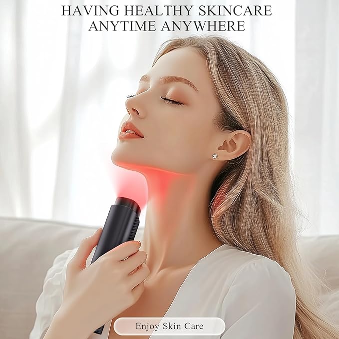 BNU Facial Lift Device, 3-in-1 Light Therapy Beauty Massager for Wrinkle, Lifting, Firming, Puffiness Reduction and Promote Absorption, 4 Level Skin Tightening Machine for Face, Neck and Eye