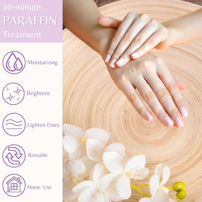 10-Minute Paraffin Hand Treatment, Home Hand Wax Spa Treatment Gloves, Aloe Vera, One-Pair