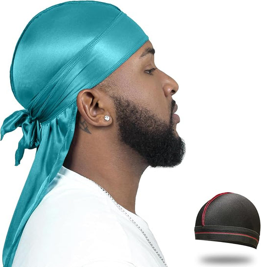 ForceWave Silky Durag for Men Wave Cap Satin Dorag for Men Women 360 Wave