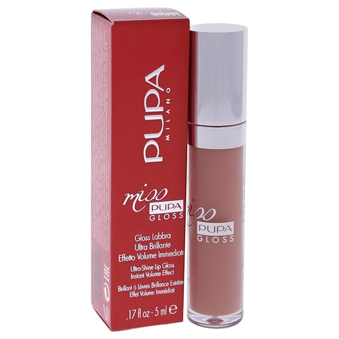 PUPA Milano Miss PUPA Milano Lip Gloss - Shiny, Smooth, Plump - Soft, Innovative Gel Texture - Glides Smoothly On The Lips - For A Moisturizing And Volume Enhancing Effect - 300 Soft Kiss - 0.17 OZ