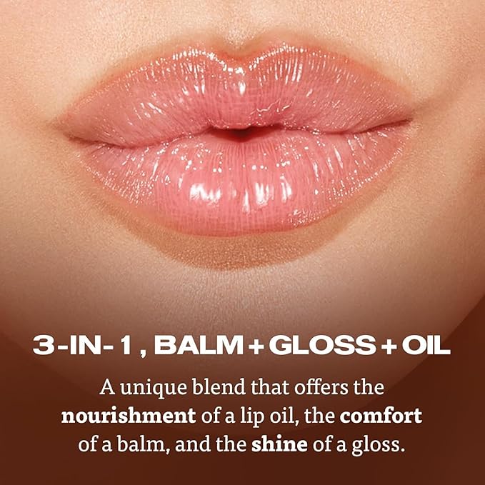 Sacheu Lip Elixir Nourishing and Hydrating Lipgloss — Moisturizing Plumping Lip Gloss Enriched with Collagen, Non-Sticky Lip Color Smooth High-Shine Finish, Vegan & Cruelty-Free, Bunny Tongue (Pink)