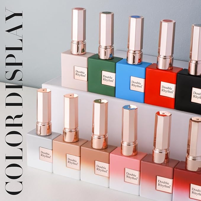 Double Rhythm 0.50 OZ Translucent Gel Polish Same Color Same Bottle Sheer Pastel Neutral Natural Milky 15 ML Jelly UV Nail Art DIY at Home (Pale Nude-A1372)