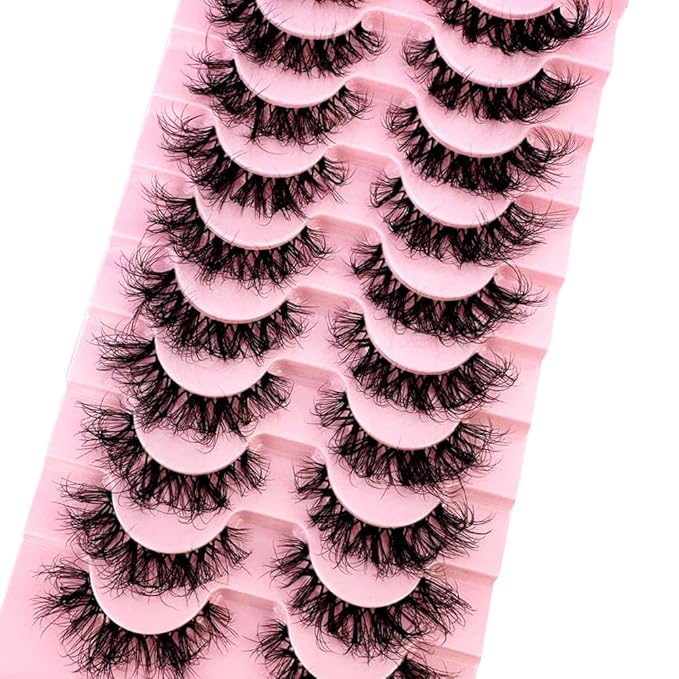 HBZGTLAD Soft Mink Eyelashes 3D Curl Winged End Eye Elongated Fake Lashes Thick Handmade Natural False Eyelash Messy Cross Lash Wholesale (LN121)
