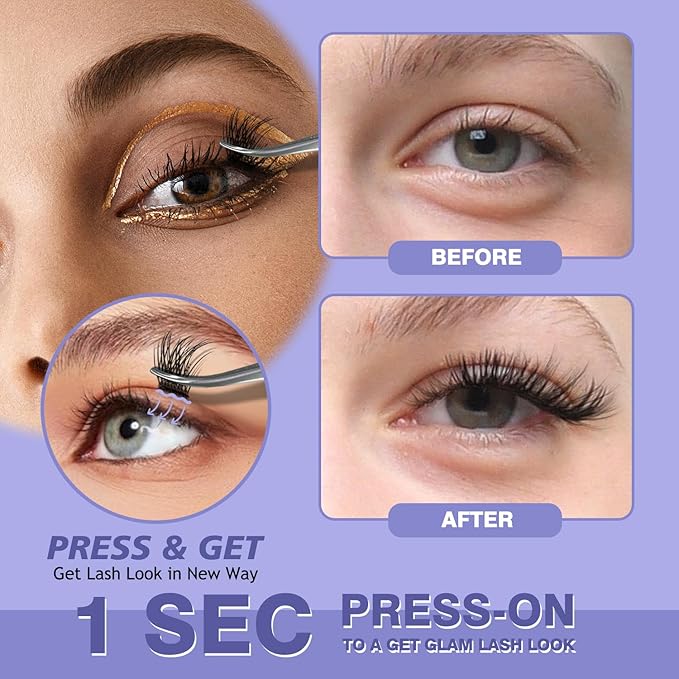 Self Adhesive Eyelashes 240 PCS Clusters Kit Lash Clusters DIY Eyelashes Pre Glued No Glue Needed No Remover No residue 8-16mm Thick Individual Lashes