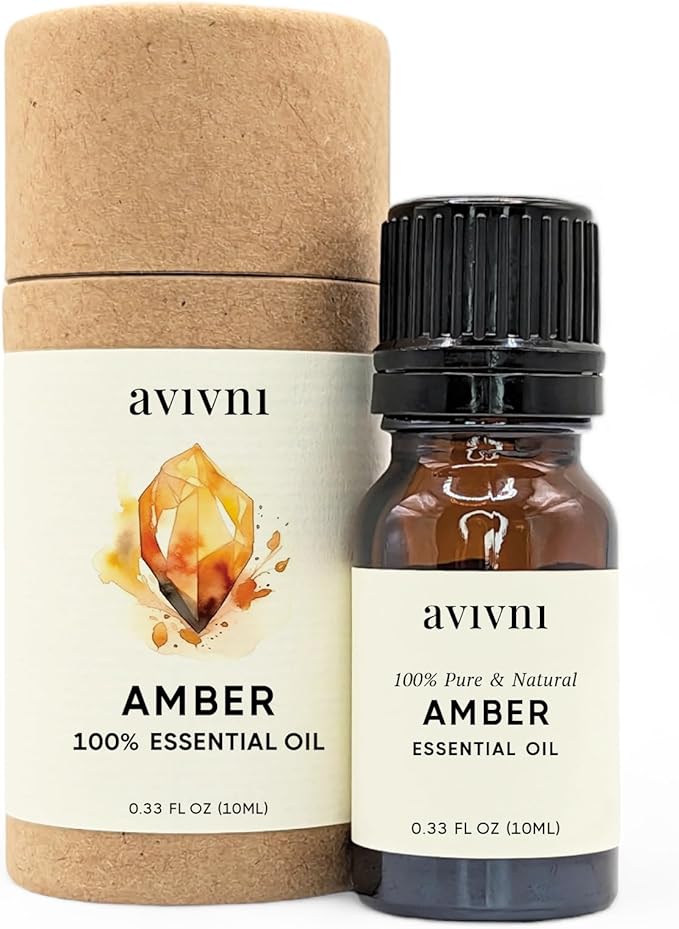 Avivni Amber Organic Essential Oil - 100% Pure & Natural, Undiluted for Aromatherapy, Skin, Hair, Diffuser (0.33oz - 10ml)…