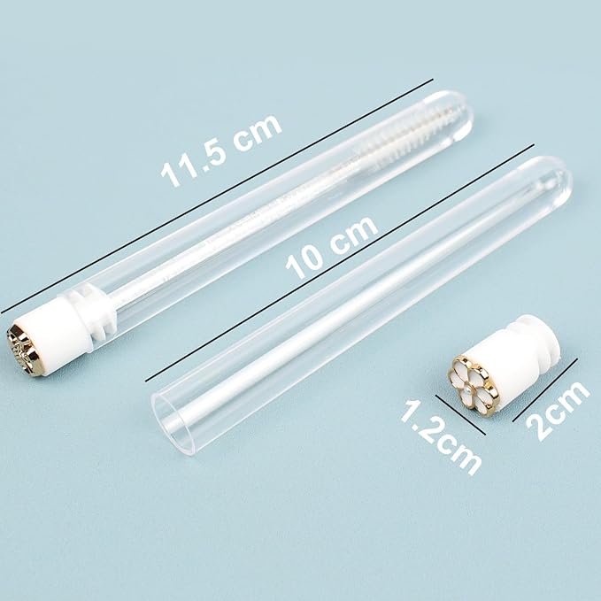 20pcs Mascara Wands Tube Reusable Lash Spoolies Golden Crystal Eyelash Brush Tubes Spoolies Lash Extension Brushes Applicators Makeup Tools (Golden Metal-2-MIX)