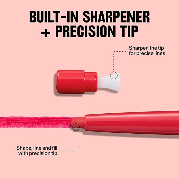 REVLON Colorstay Lip Liner Makeup with Built-In Sharpener, Longwear Rich Colors, Smooth Application, 640 Raisin, 0.01 oz