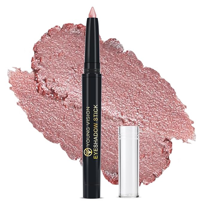 YOUNG VISION Eyeshadow Stick, Shimmer and Matte Cream Eye Shadow Brightener Sticks Eyeliner Pencil Crayon, Waterproof Long Lasting Eye Highlighter Stick Makeup,0.056 Oz(#3-Desert) (04)