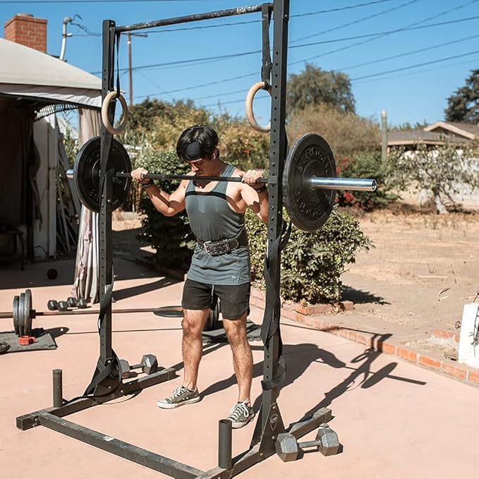 BESTHLS Power Rack Attachment Steel J Hooks 3x3 inches 5/8 inch 800lb (Pair)