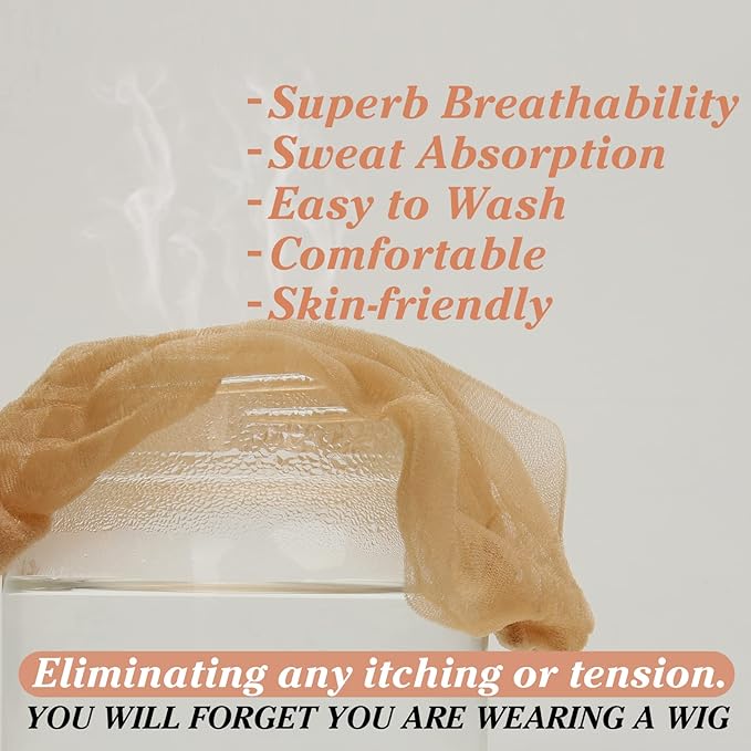 BEEOS Skinlike Real HD Wig Caps, 12 Pieces Ultra-thin Invisible and Breathable Stretchy Stocking Sheer Caps for Women Lace Front Wig