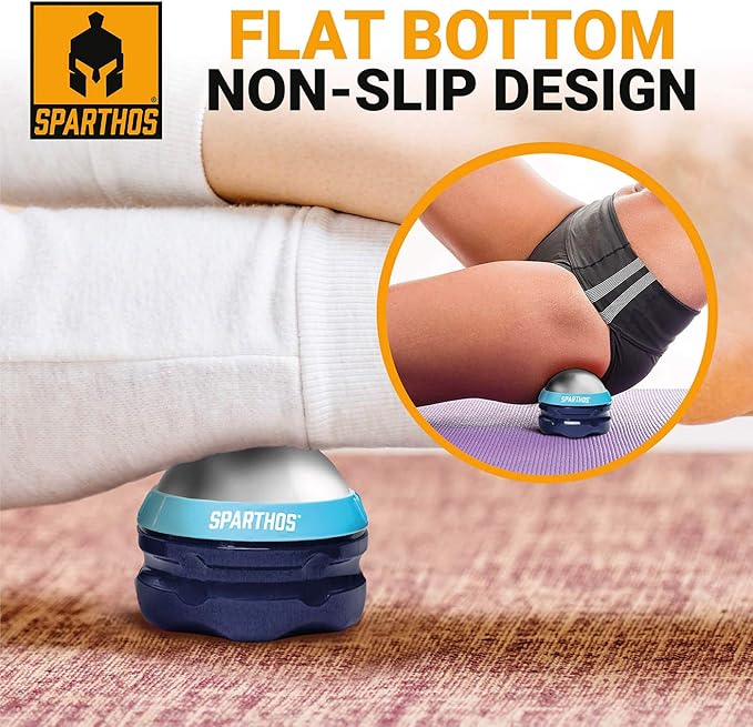 Sparthos Cold Massage Roller Ball - Fitness Cryosphere Massager - Cryo Cryocup Ice Massage Cups - for Muscle, Face, Body Muscles - Manual Polar Icing Cooling Balls - Freeze Tools (Blue, 70mm)