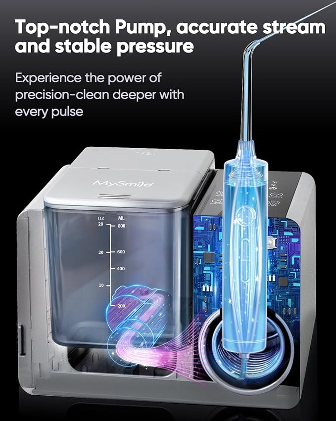 MySmile LP233 Pro Electric Water Flosser Lightning Silver and LP221 Cordless Water Flosser Midnight Black Combo