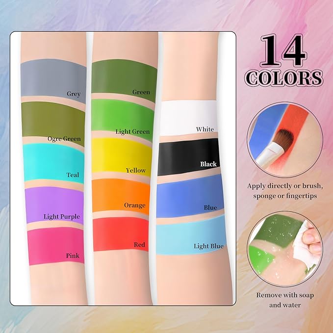Black Face Body Painting Stick, Full-coverage Cream Eye Black Stick, Professional Washable Face Paint for Halloween SFX Skeleton Vampire Joker Zombie Goth Cosplay Makeup for Adult Cosplay Party
