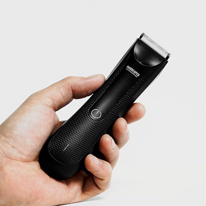 MANSCAPED® Electric Groin Hair Trimmer, The Lawn Mower® 3.0, Replaceable Ceramic Blade Heads, Waterproof Wet/Dry Clippers, Standing Recharge Dock, Ultimate Male Body Hair Razor