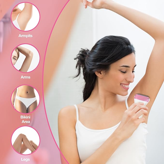 Electric Razors for Women & Bikini Trimmer for Sensitive Skin - Painless Body Hair Removal for Legs,Underarms,Pubic Hair,Hypoallergenic Cordless Foil Shaver Travel Ready Wet/Dry,ROSE/IU7H