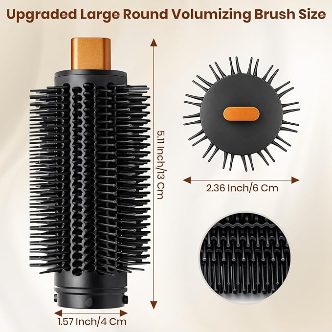 Upgraded Large Round Volumizing Brush Attachment for Dyson Airwrap HS01/05/08 Attachments for Women,Round Volumizing Airwrap Brush Accessories for Dry Fast Smooth,Big Dry Curls Volume
