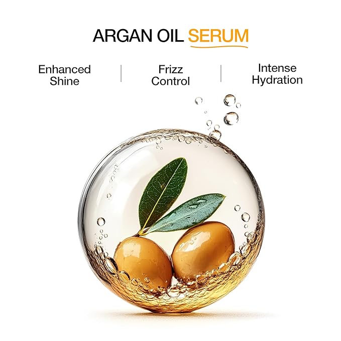 GK HAIR Global Keratin 100% Organic Argan Oil Anti Frizz Hair Serum (1.69 Fl Oz/50ml) Styling Smoothing Strengthening Hydrating & Nourishing Heat Protection Shine Frizz Control Dry Damage Hair Repair