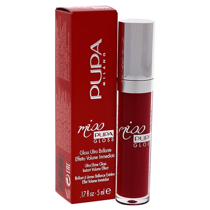 PUPA Milano Miss PUPA Milano Lip Gloss - Shiny, Smooth, Plump - Soft, Innovative Gel Texture - Glides Smoothly On Lips - For A Moisturizing And Volume Enhancing Effect - 305 Essential Red - 0.17 OZ