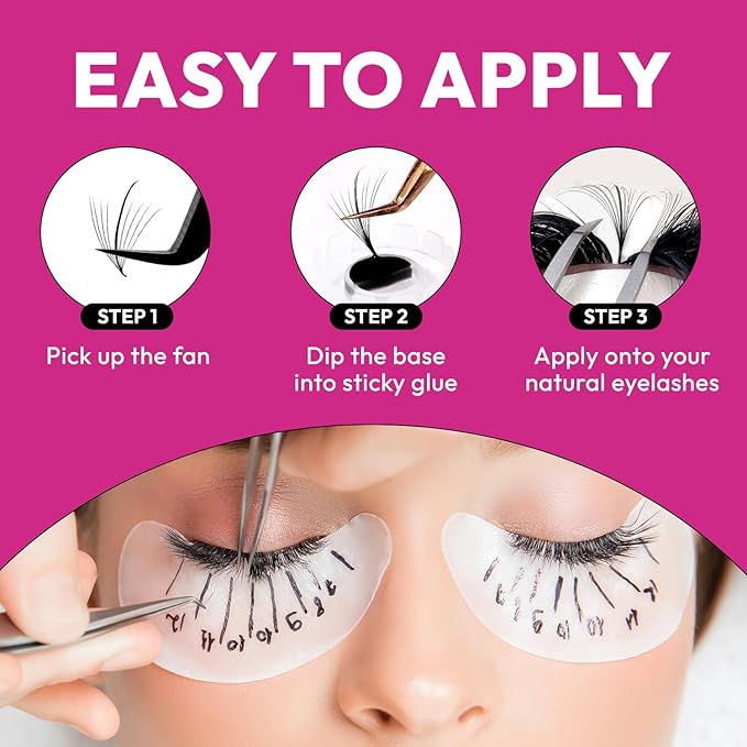 Eyesy Lash 500 Wispy Promade Fans - 9D 0.05 Size 8mm Curl C - Natural Wispy Lashes Loose Premade Lash Fans for Eyelash Extensions Handmade Pre Made Eyelashes for Spiky, Volume, Natural Look