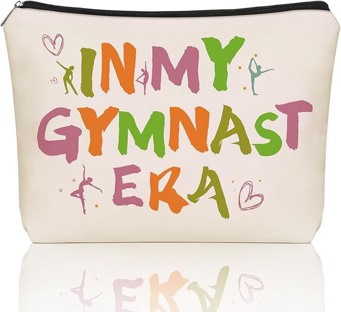 Girlly Gymnast Gifts Makeup Bag: Perfect Cosmetic Bags IN MY GYMNAST ERA Fans Travel Gymnastics Girl For Daughters, Nieces, Girlfriends, Female Coworkers.Ideal Gift for Travel, Weekend Party