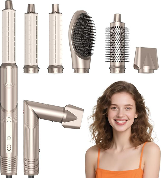 5-in-1 Professional Hair Dryer Brush, Effortless Auto-Wrap Curlers with 110,000 RPM High-Speed Motor, Fast Drying & Volumizing Without Heat Damage, Includes Storage Case - Best Gift for Women