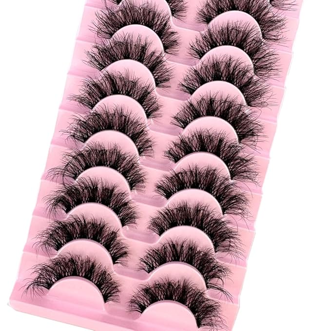 HBZGTLAD Soft Mink Eyelashes 3D Curl Winged End Eye Elongated Fake Lashes Thick Handmade Natural False Eyelash Messy Cross Lash Wholesale (LN118)