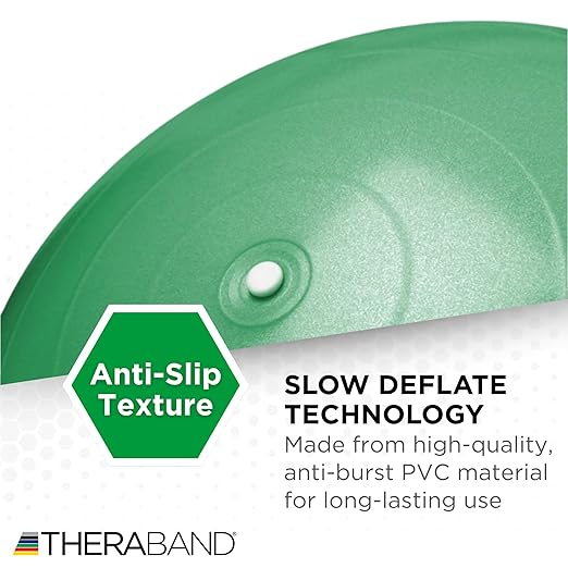 TheraBand - 23035 Exercise Ball, Professional Series Stability Ball with 65 cm Diameter for Athletes 5'7" to 6'1" Tall, Slow Deflate Fitness Ball for Improved Posture, Balance, Yoga, Pilates, Core, Green Green - 65cm Diameter