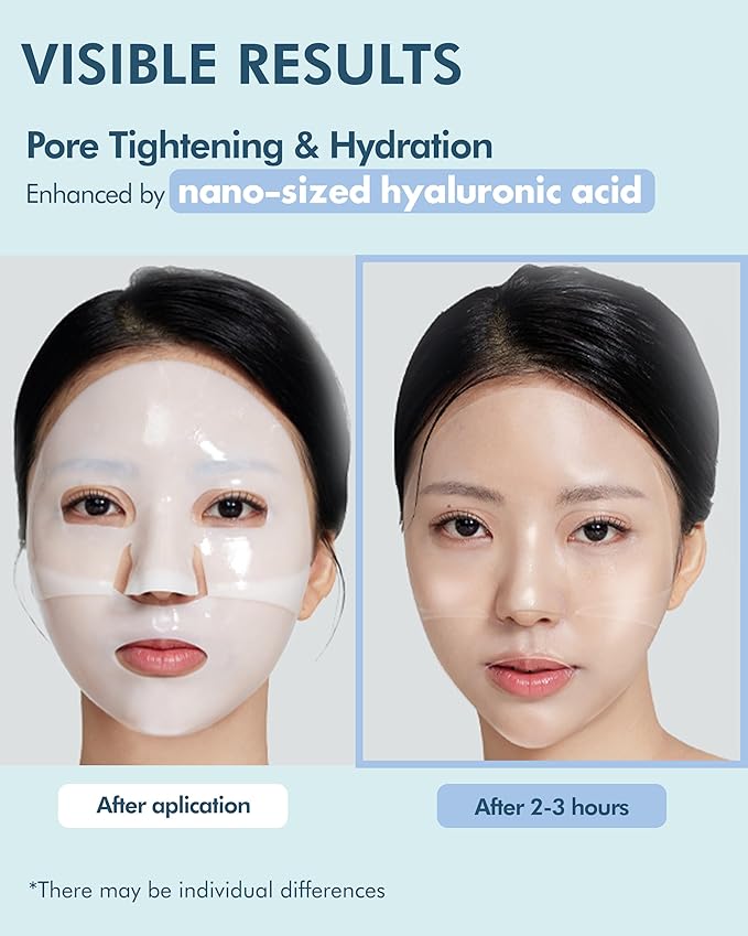 DERMAL Hyaluronic Hydrogel Melting Mask (4 Pack) - Korean Overnight Cooling Gel Face Mask with Ceramide & Nano Hyaluronic Acid - Pore Minimizing & Hydrating Ritual for Glow Skin - K-Skincare