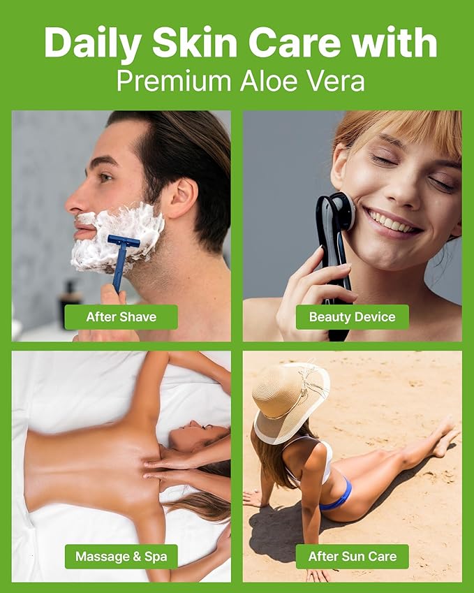 CUTIE MANGO Aloe Vera Soothing Gel 1000ml (35.27oz) | Quick Hydration & Moisturizing | Natural Aloe Vera | Face Hair Body After Shave Korean Daily Skincare All Skin Types Family Size (Made in Korea)