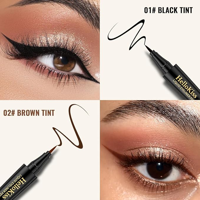 QIC Liquid Eyeliner,Waterproof Liquid Eye Liner, Long-Wearing,Smudge-Proof， Ultra-Smooth, Eyeliner Pen, Vegan Formula,Ultra-Fine Nib