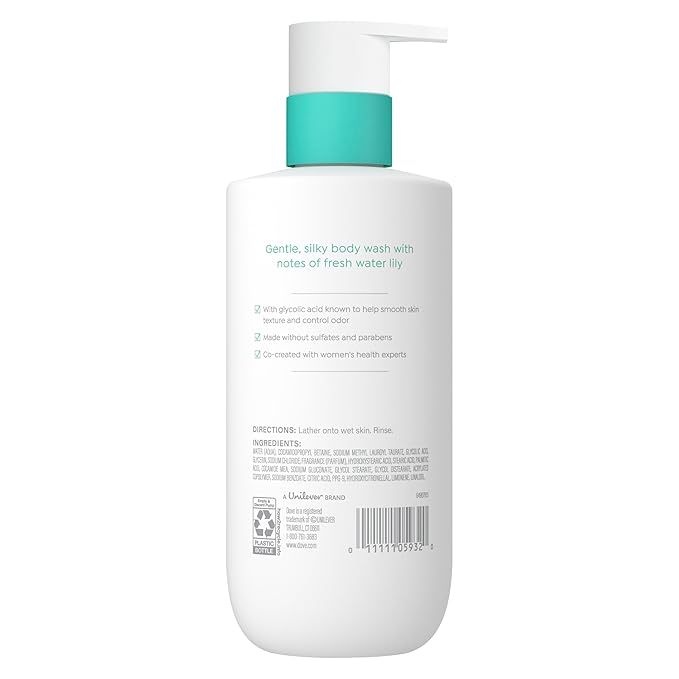 Dove Glycolic Serum Body Wash for Women - pH Optimized Feminine Wash For Skin Renewal & Odor Control, 14.2 oz
