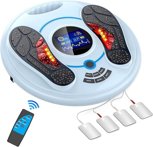 Creliver EMS Foot Massager for Neuropathy, NMES Foot Stmulator with 25 Modes 99 Intensities, Feet Circulation Stimulator for Neuropathy, Plantar Fasciitis, Gifts for Mom Dad